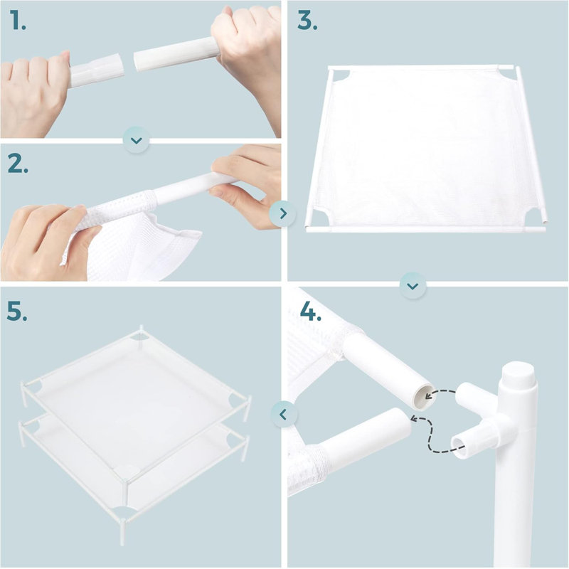 Rebrilliant Sweater Drying Rack Mesh Clothes Drying Rack Stackable Laundry Drying Rack Lay Flat Dryer For Delicates Portable Dry Rack For Indoor Or Outdoor White 2 Pack Wayfair